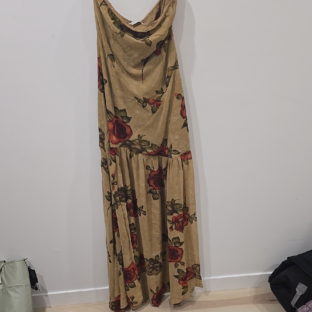 Floral Tan Dress